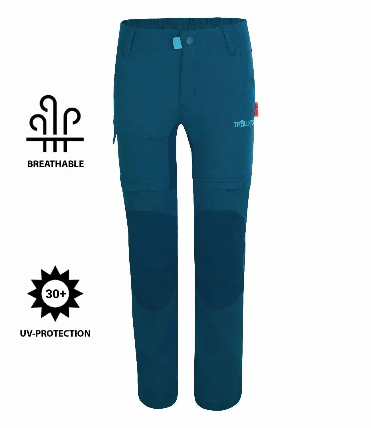 Детские штаны-трансформеры Kids Arendal Pants XT Trollkids, Petrolblau — фото 3