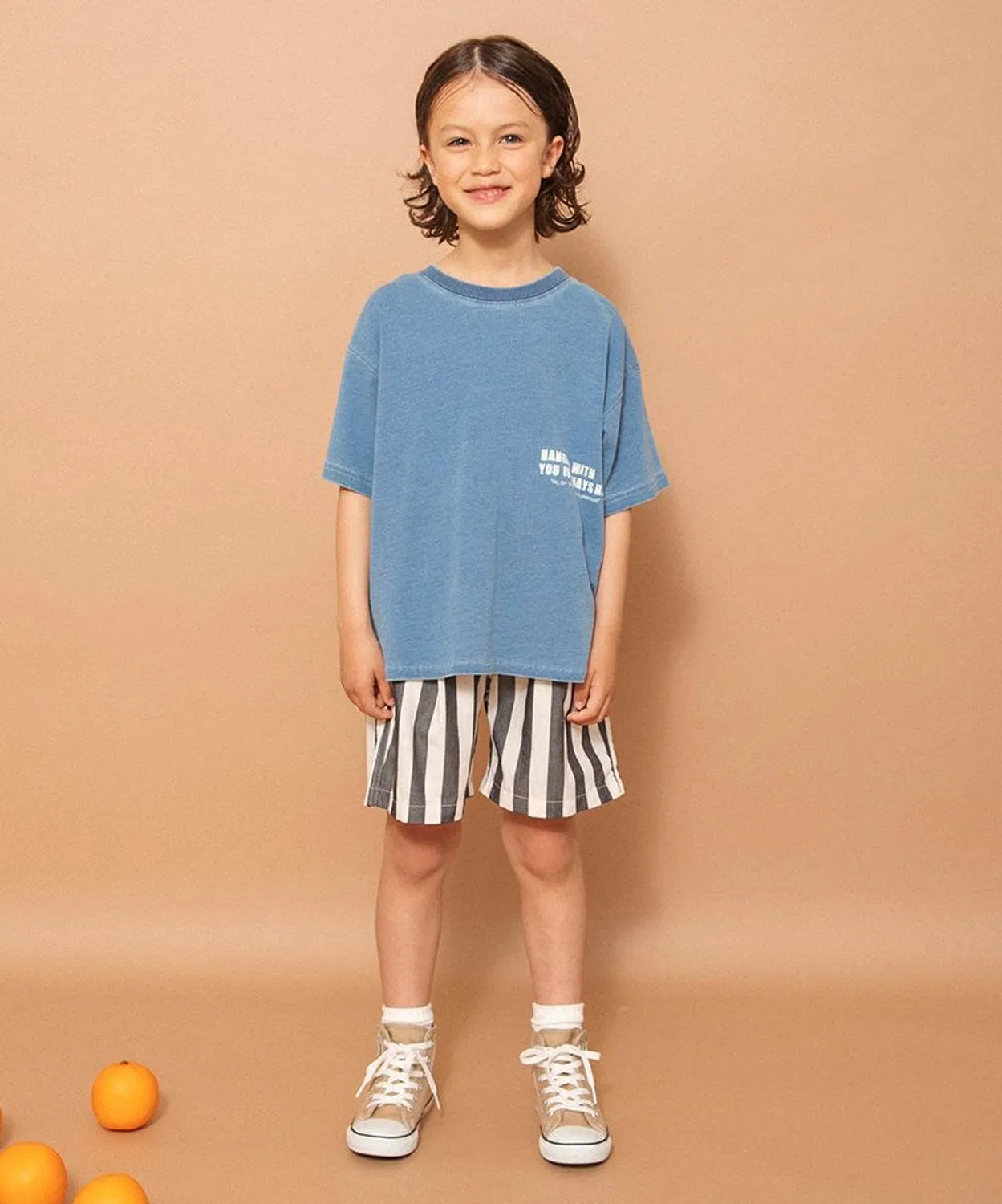 Детская футболка с принтом Indigo Round Hem T-shirt, branshes, Navy — фото 3