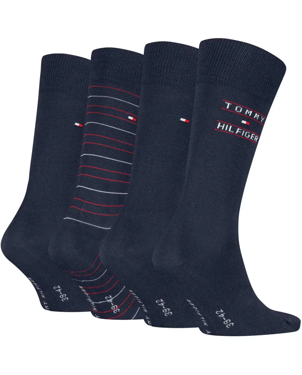 Мужские носки, комплект из 4 шт., Clásicos, Tommy Hilfiger, темно-синий — фото 3