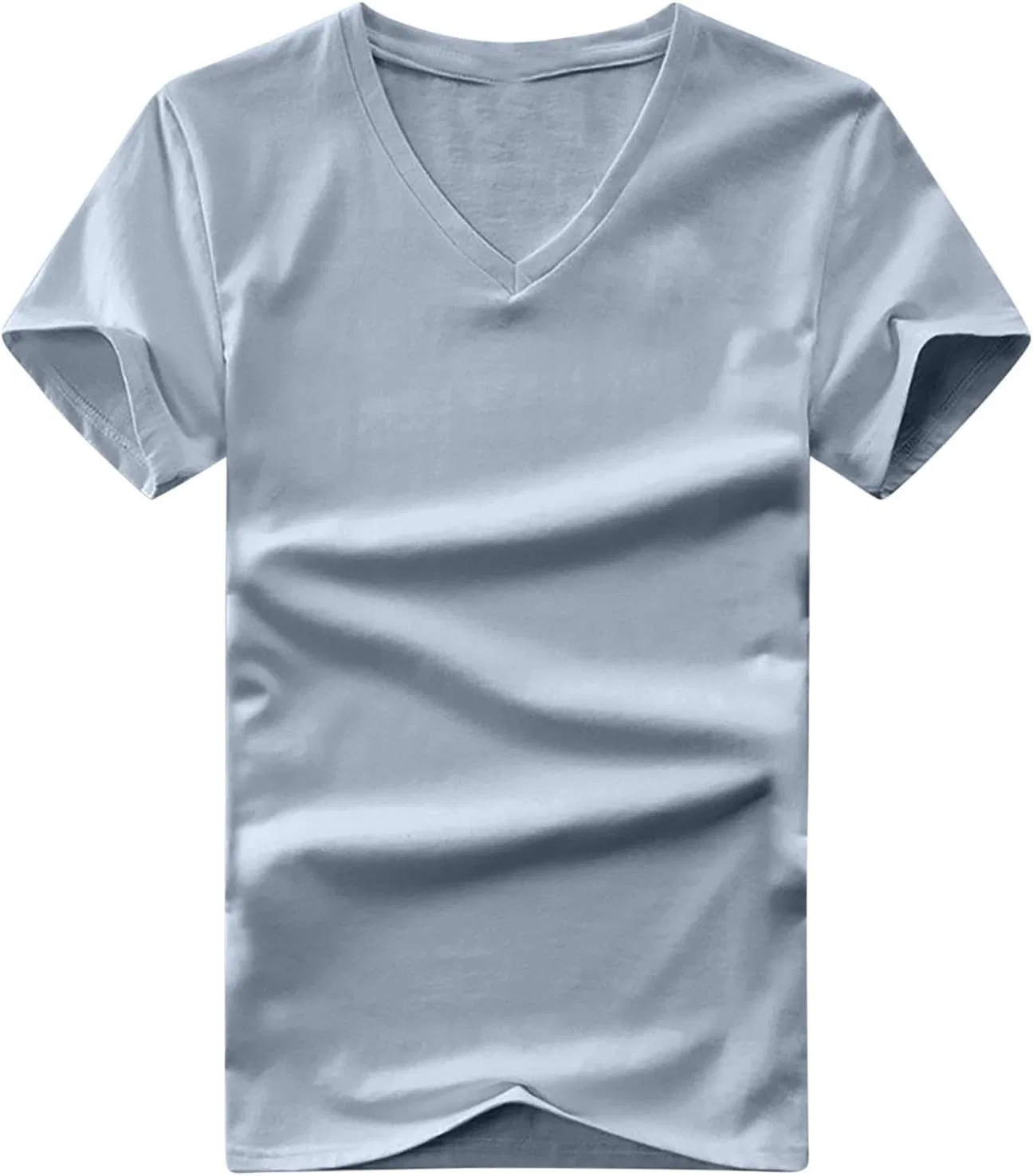 Мужская облегающая футболка с V-образным вырезом Cotton, Gray