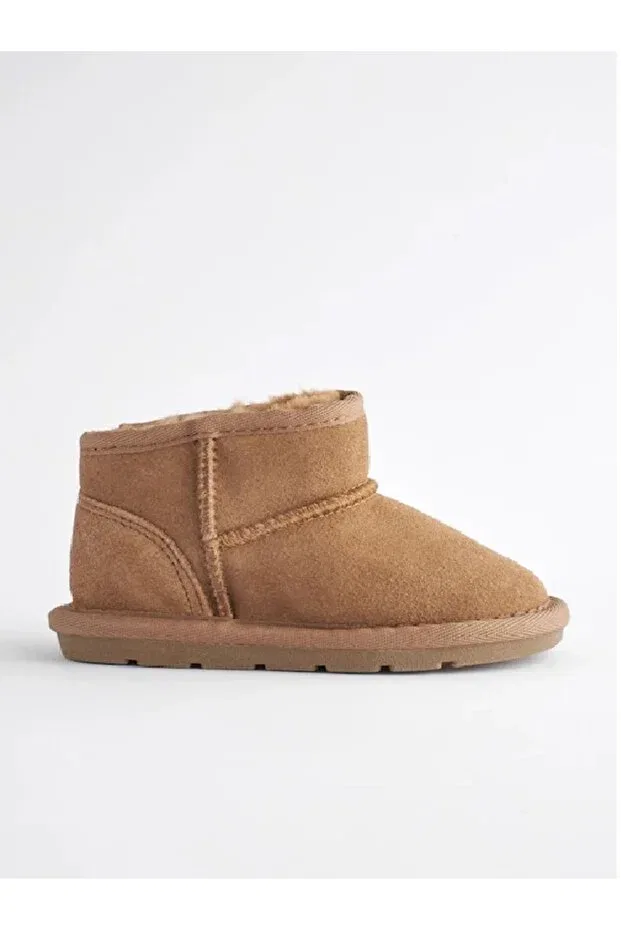 Детские ботинки для девочек водонепроницаемые Mini faux fur lined waterproof suede boots Next Baby, Brown — фото 3