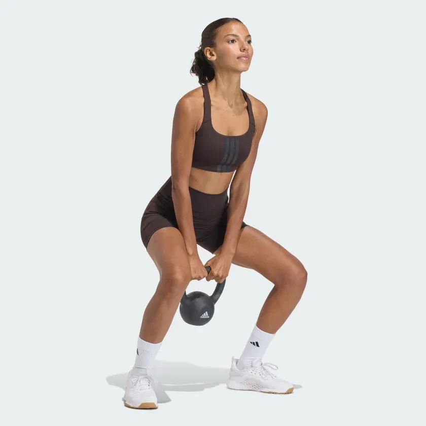 Женские шорты-леггинсы adidas 3 Stripes Studio All Me Booty Short с высокой посадкой, Aurora Coffee — фото 3