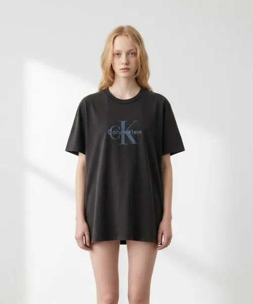 Мужская футболка с принтом Calvin Klein SS 20S Acid Wash Monologo Graphic Tee, Black