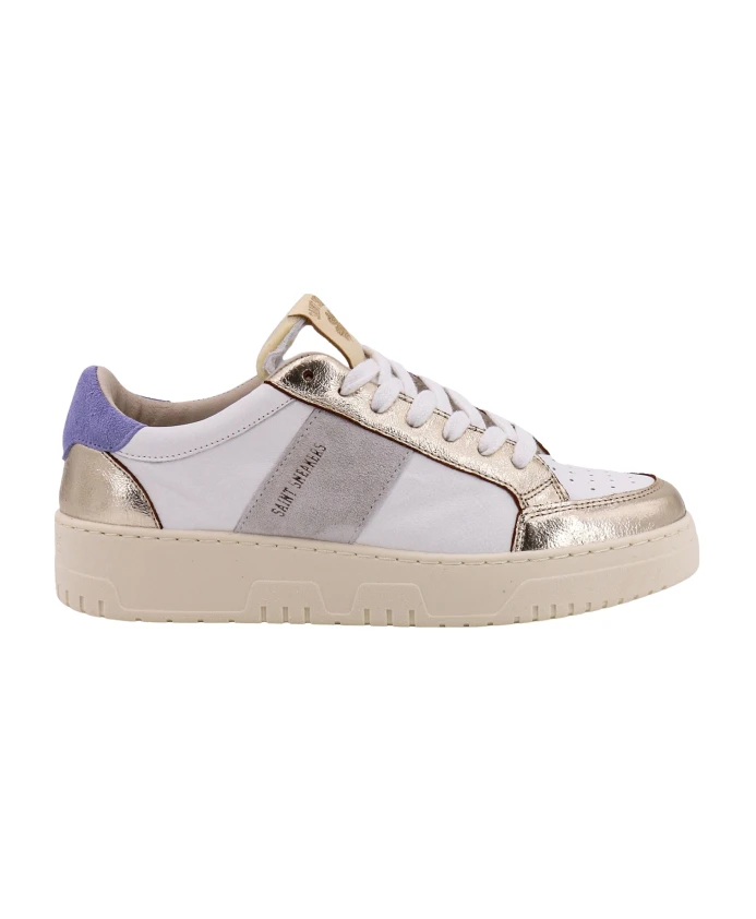 

Кожаные кроссовки с замшевыми ремешками Saint Sneakers, мультиколор