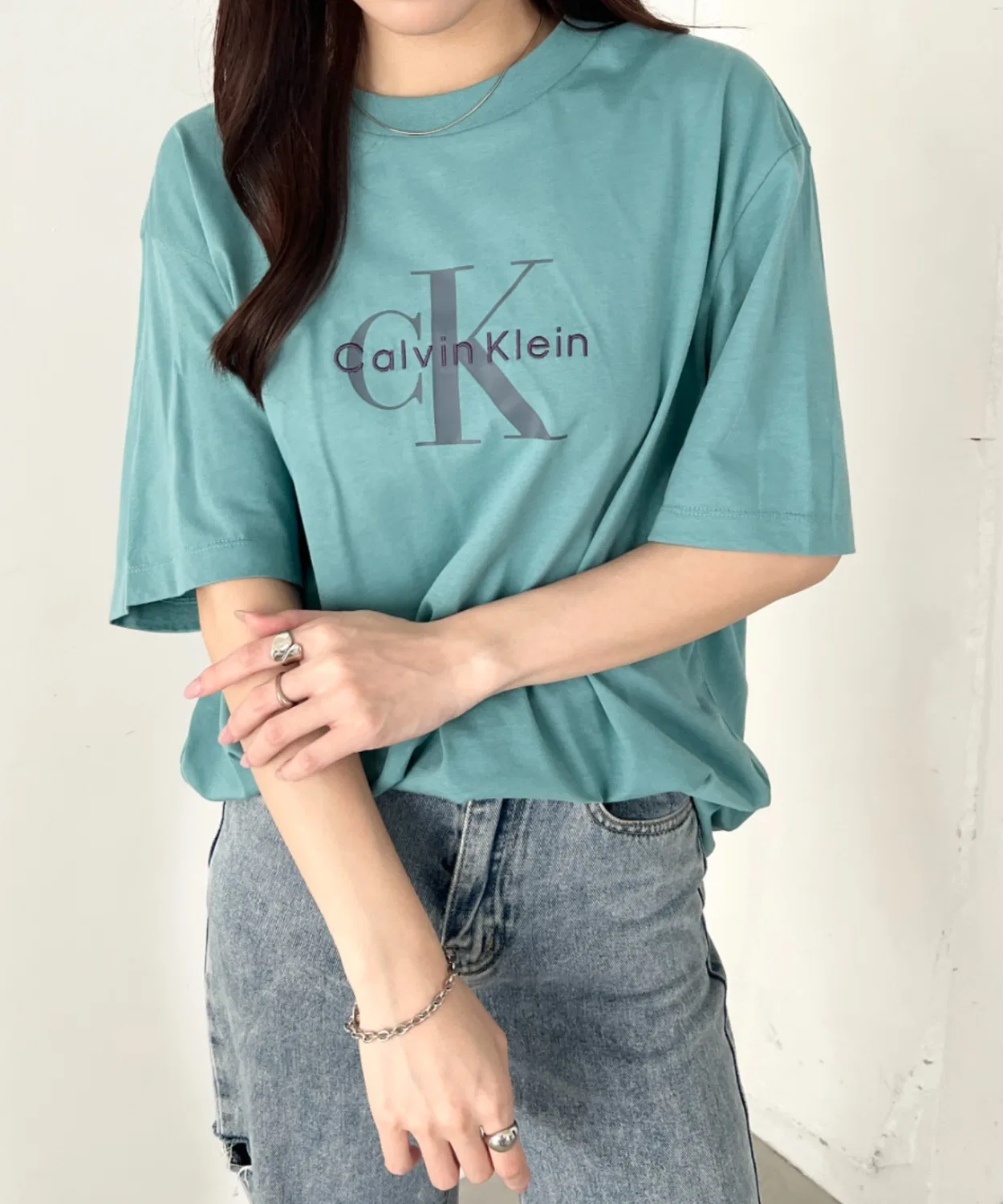 Мужская футболка с длинным рукавомCalvin Klein SS Hero Monologo Tee, Blue