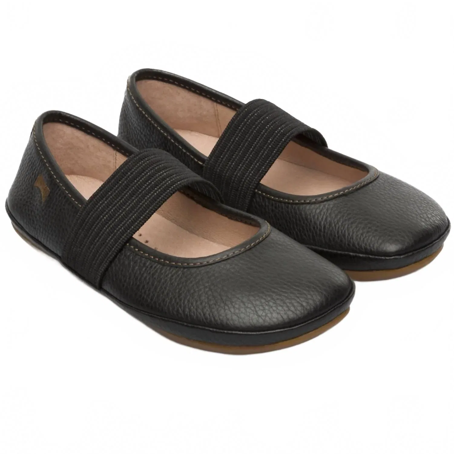 Детские балетки для девочек на плоской подошве из мягкой кожи Right Ballerina Camper, Sella Negro — фото 2