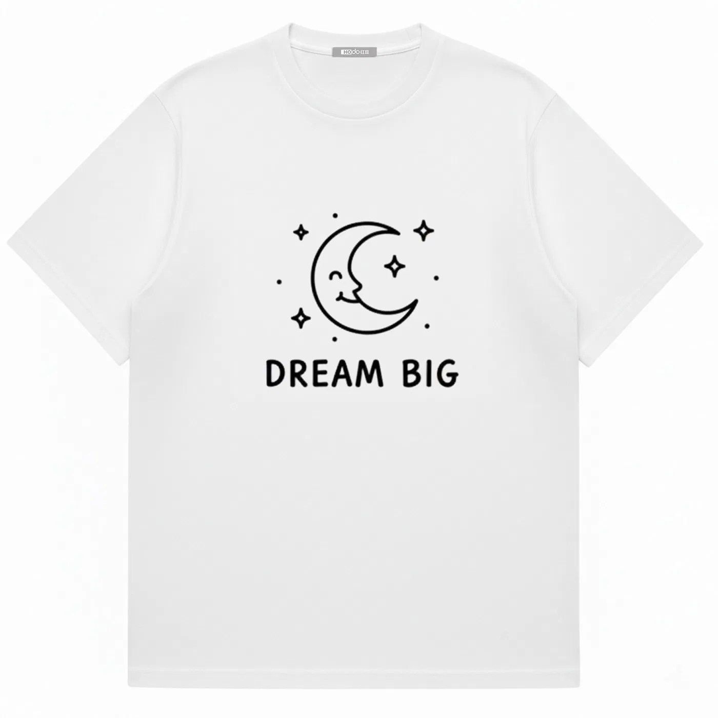 Детская футболка с принтом Moon Print Red Bean, White