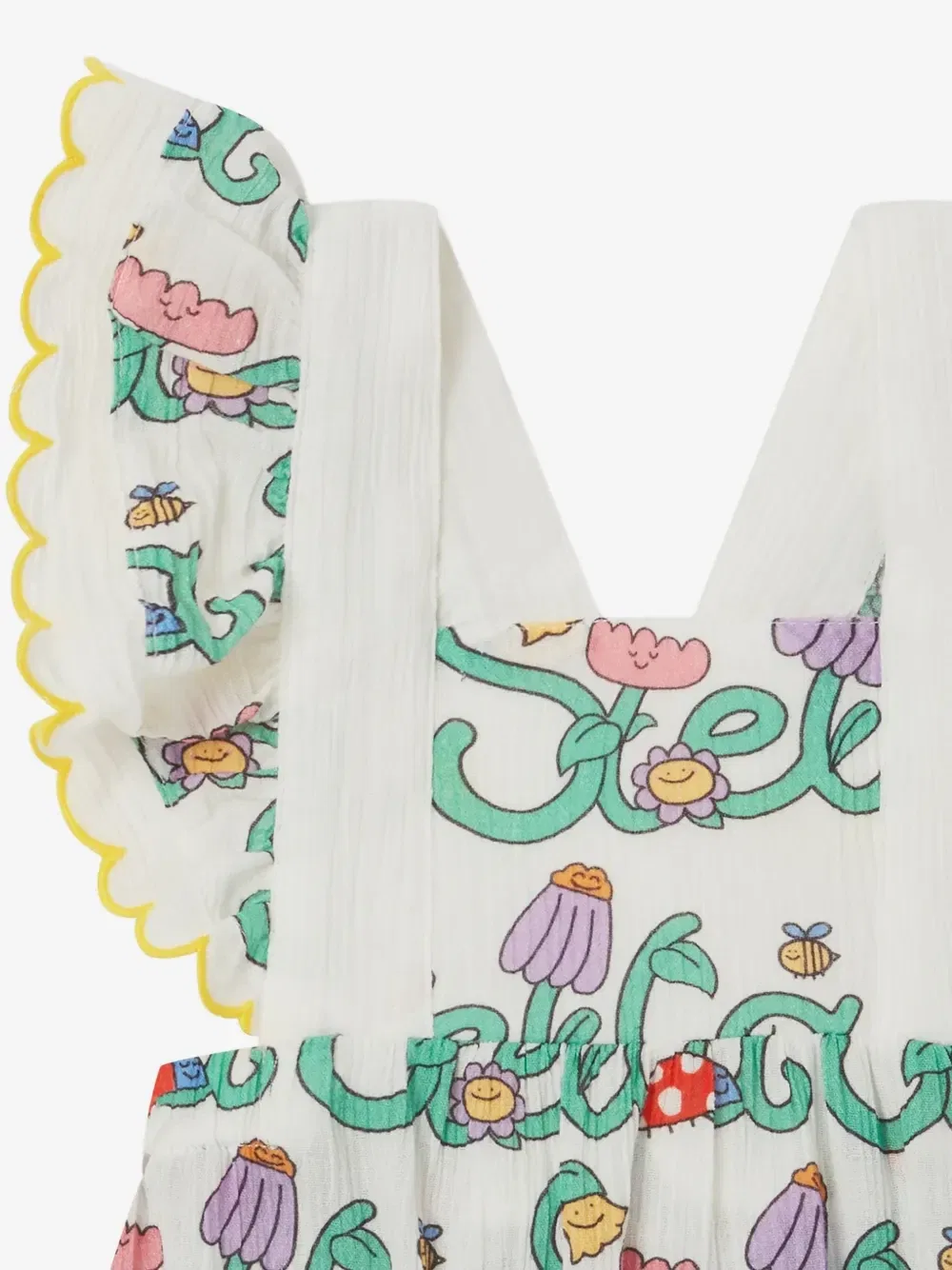 Боди с оборками и графическим принтом Stella McCartney Kids, зеленый — фото 3