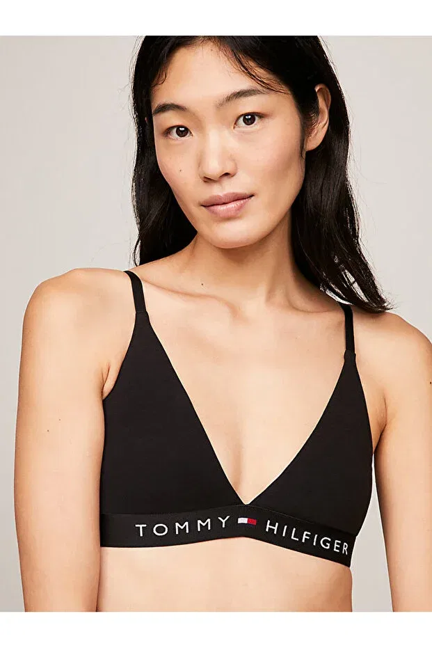 Женский спортивный бюстгальтер с v-образным вырезом Tommy Hilfiger, Black — фото 3