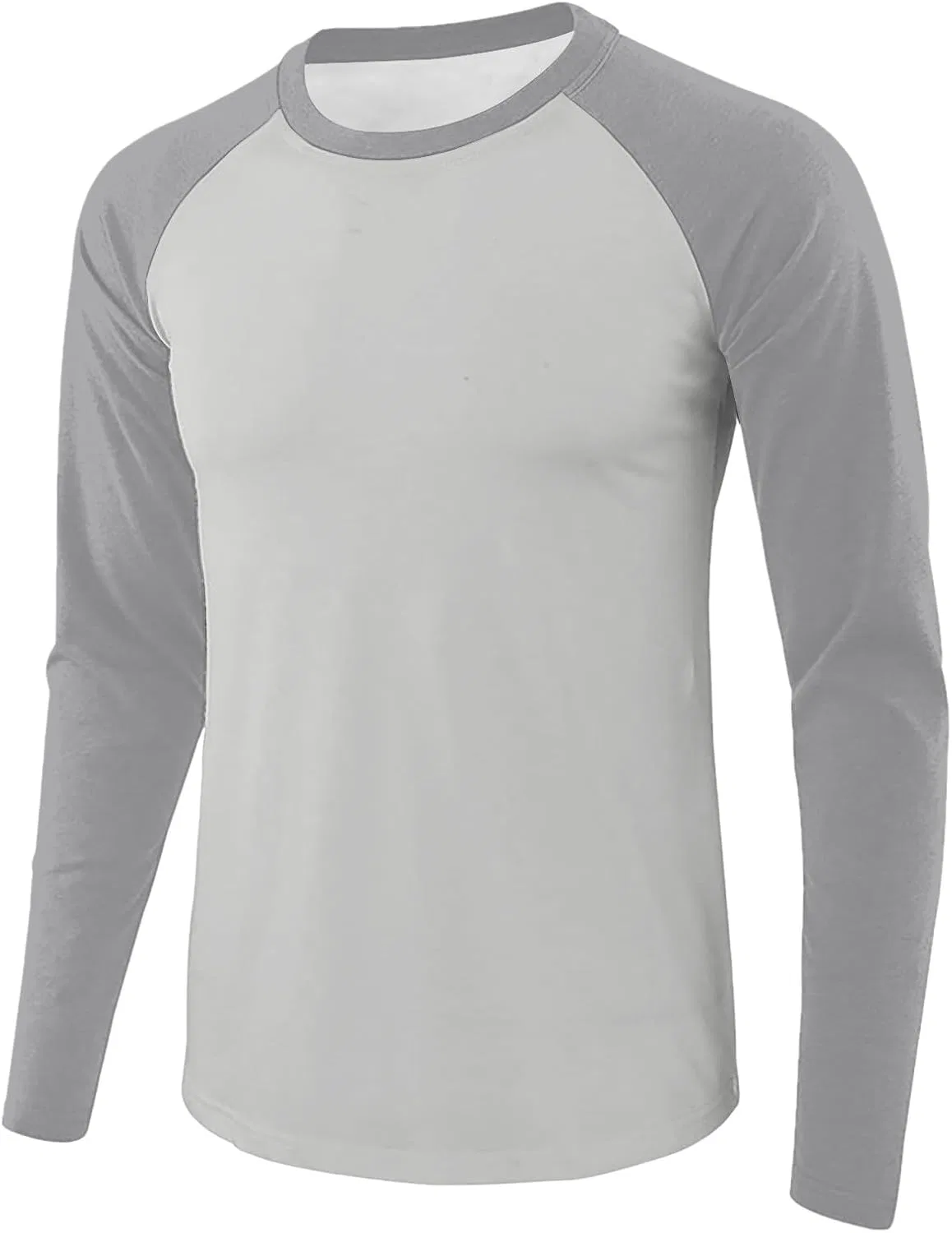 Мужская футболка с длинным рукавом реглан, White Gray