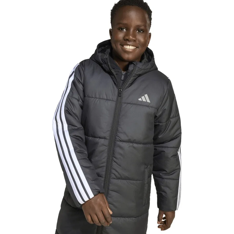 Детское пальто с длинным рукавом adidas JW2484 J Long Coat, Черный — фото 3