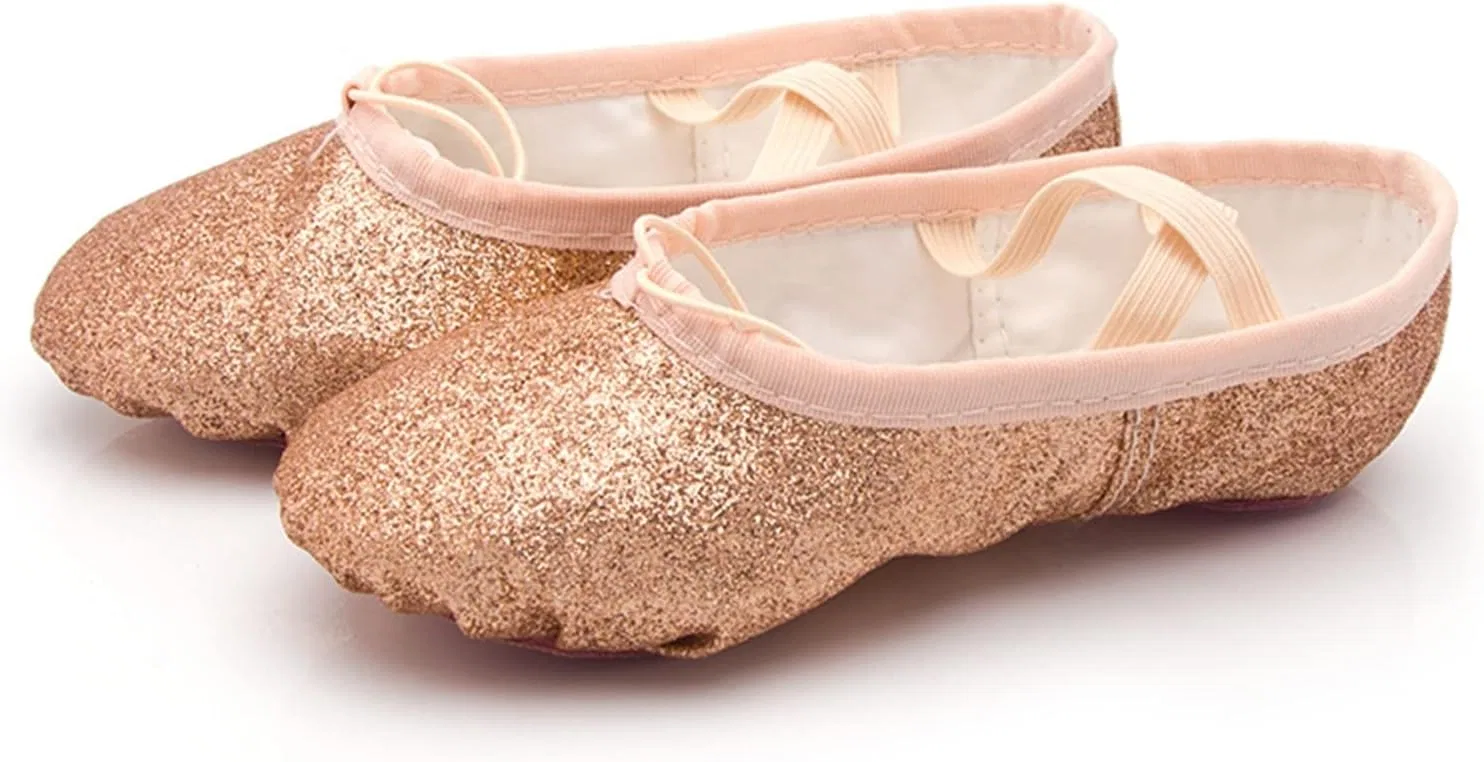 Детские балетки для девочек с раздельной подошвой, Rose Gold — фото 2