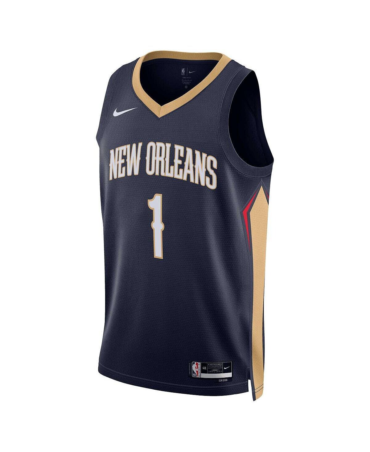 Мужская футболка zion williamson navy new orleans pelicans 2022/23 swingman - icon edition Nike, синий — фото 3
