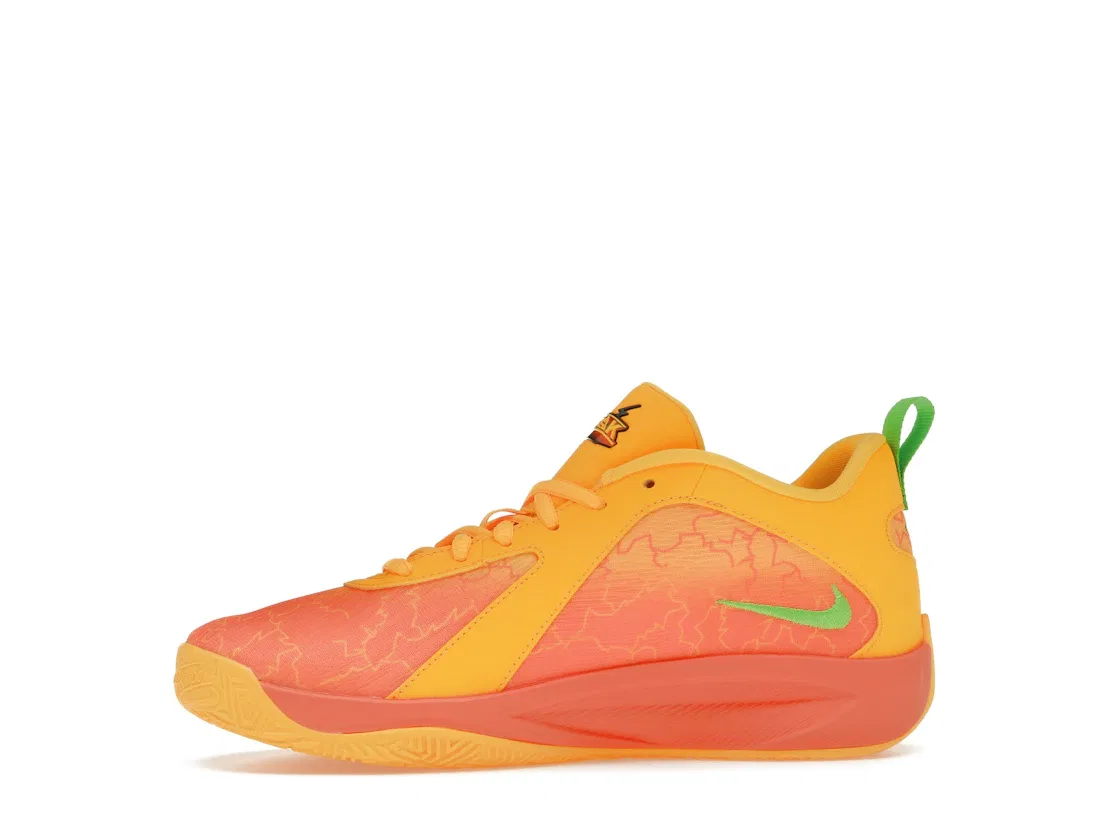 Детские кроссовки для мальчиков с принтом Nike Giannis Zoom Freak 6 Nike, Light Wild Mango/Action Green/Black/Laser Orange — фото 3