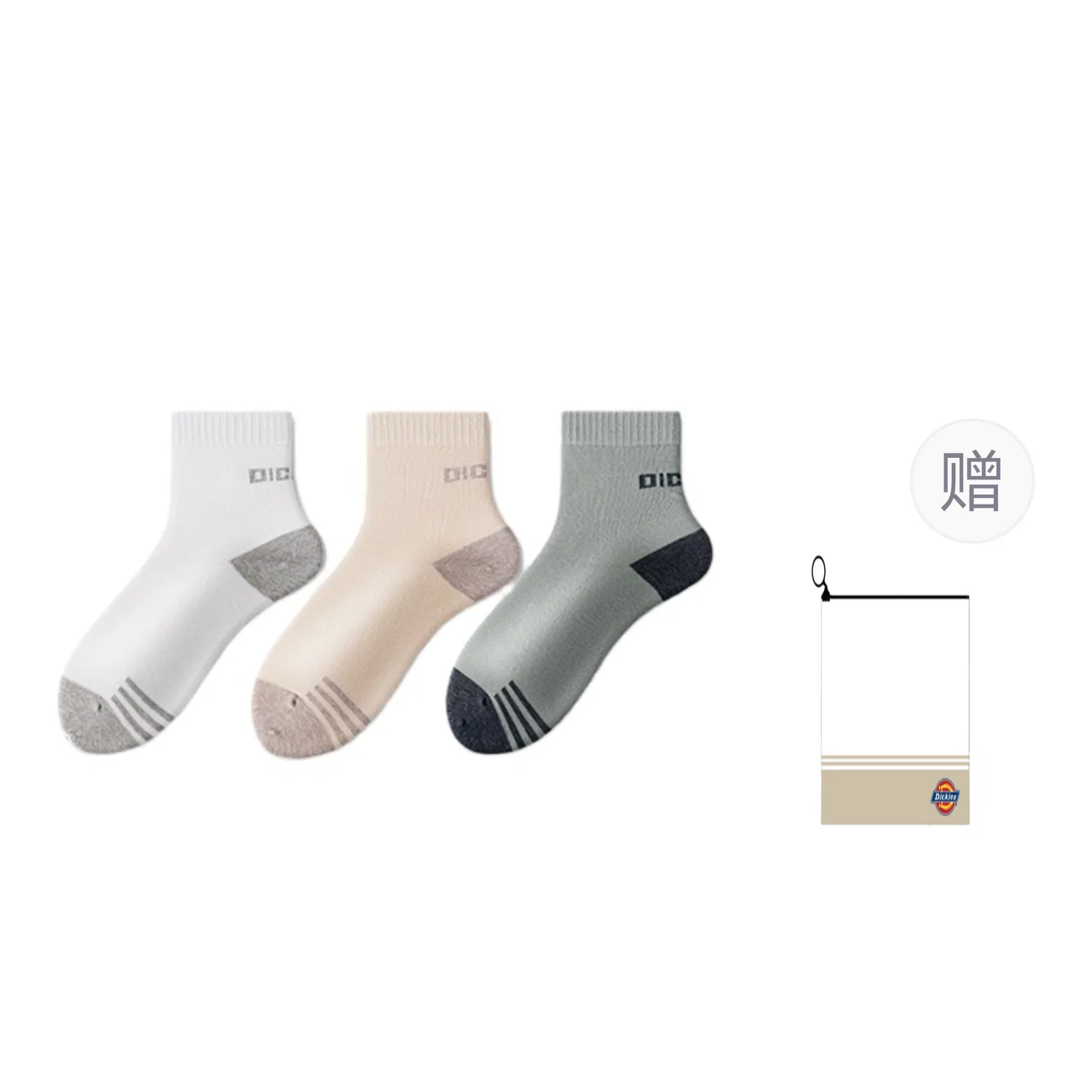 Детские носки с длинным голенищем, комплект из 3 пар, Dickies, White Beige Yellow Aqua Green