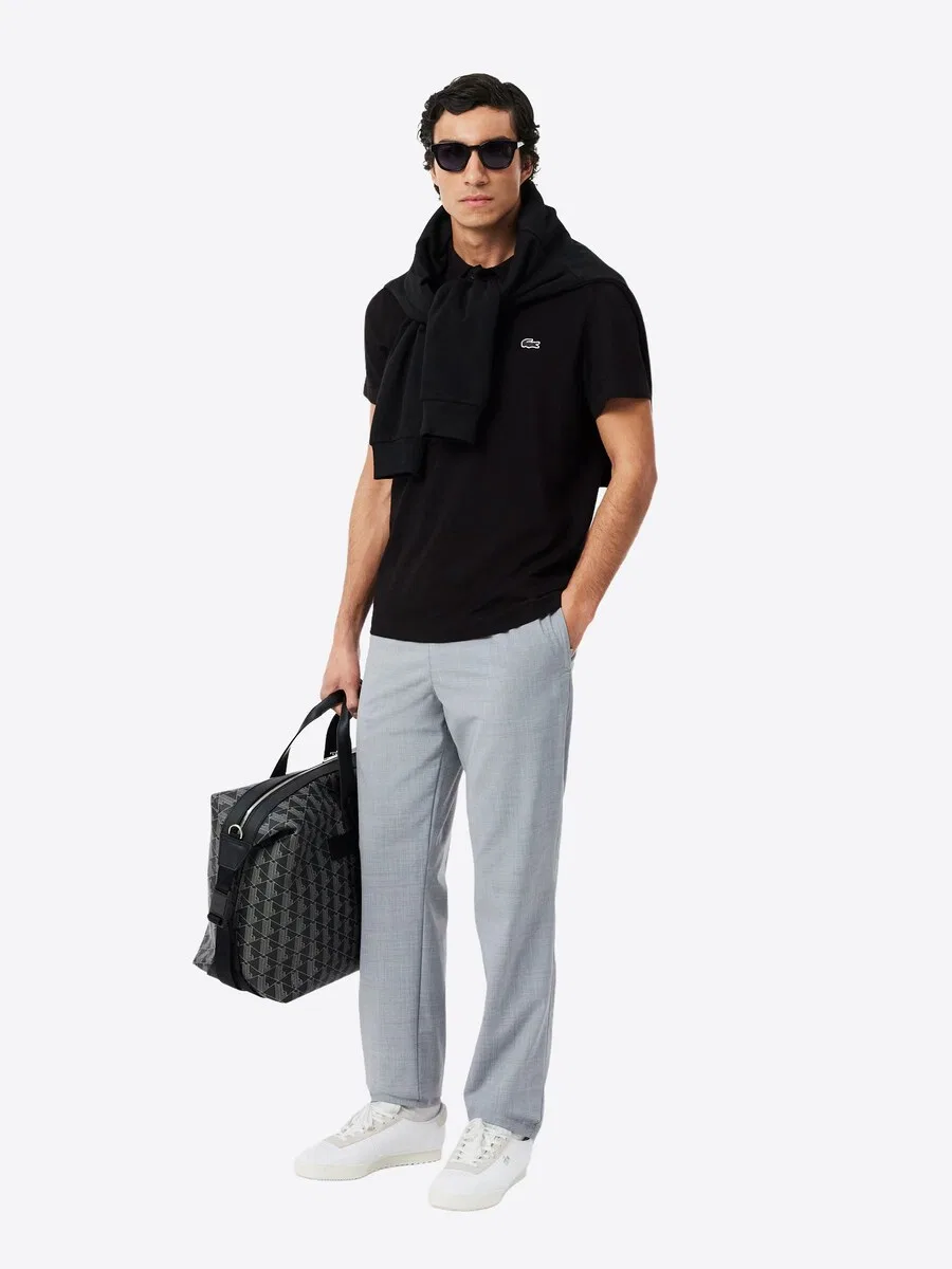Футболка-поло LACOSTE черного цвета — фото 4