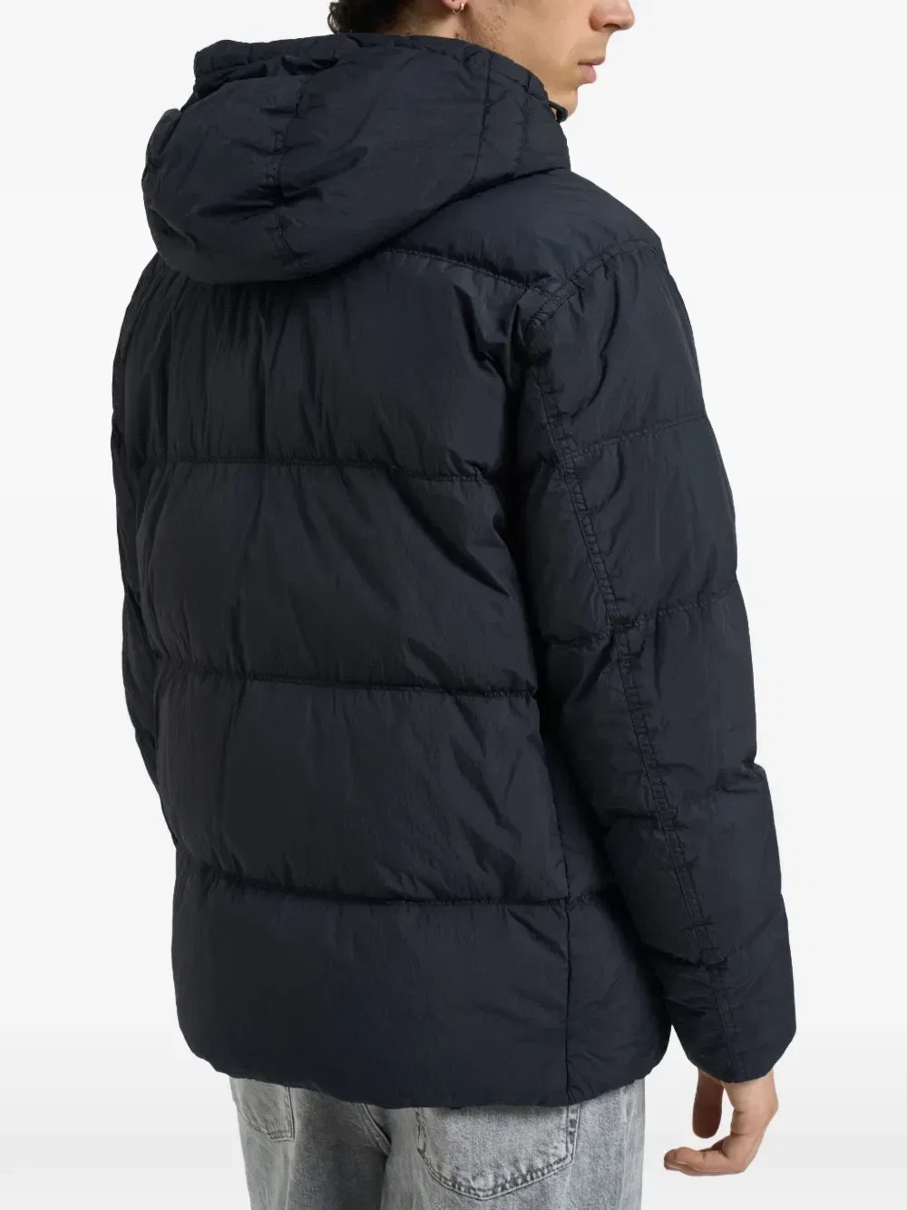 Куртка-пуховик Crinkle Reps NY ветрозащитная с анти-капельной обработкой Stone Island, синий — фото 2