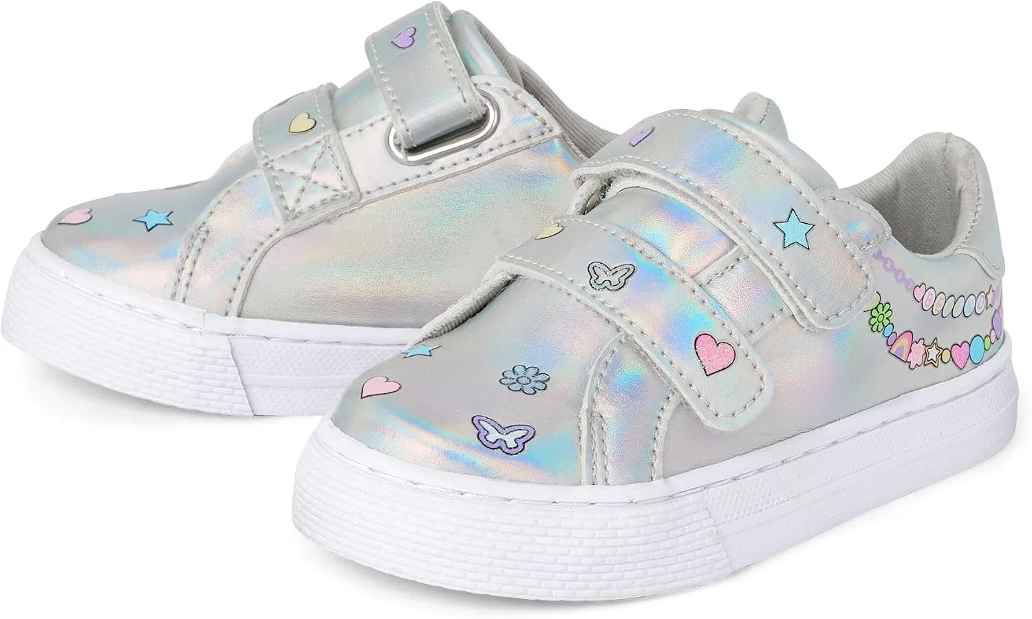 Детские кроссовки для девочек Casual Low Top Sneaker The Children's Place, Silver Doodle — фото 2