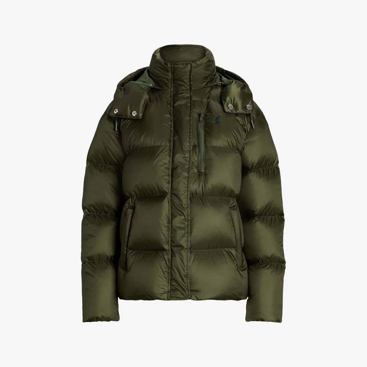 Пальто из пуха с вышитым логотипом бренда Polo Ralph Lauren