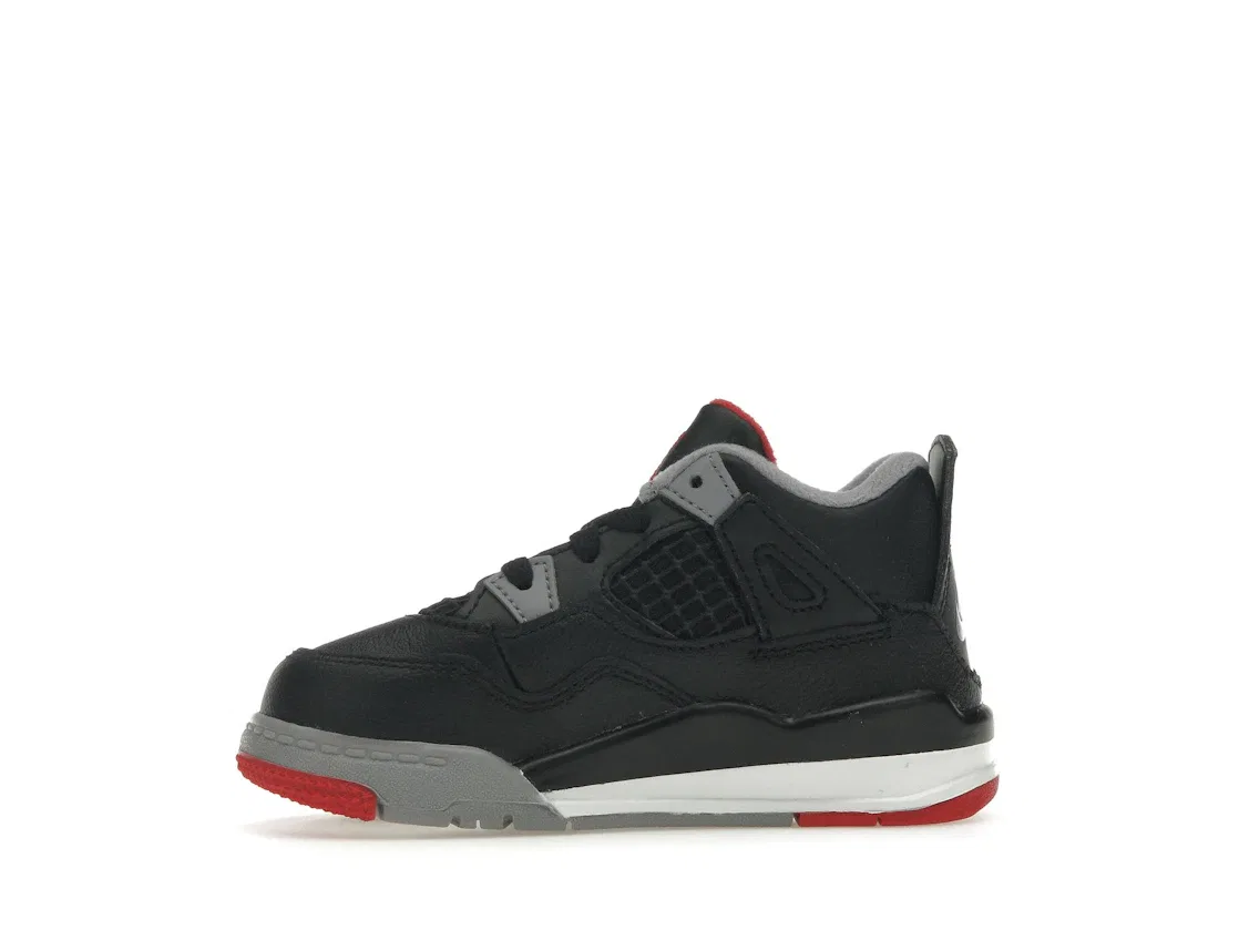 Детские кроссовки для мальчиков с ретро-дизайном Jordan 4 Retro Jordan, Black/Cement Grey/Varsity Red/Summit White — фото 3