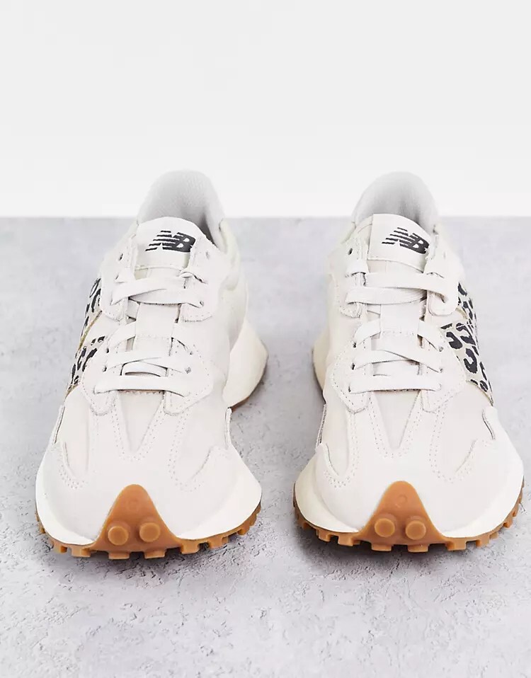 Кроссовки для животных New Balance 327 кремового цвета с леопардовым принтом, кремовый — фото 3