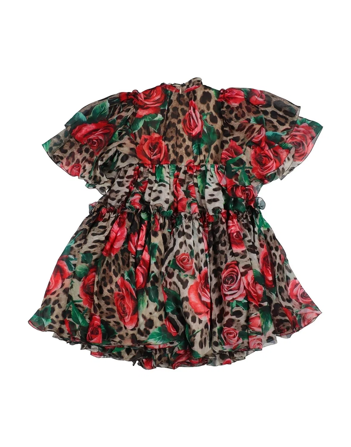Детское платье из шифона с принтом Dolce&Gabbana, бежевый — фото 2