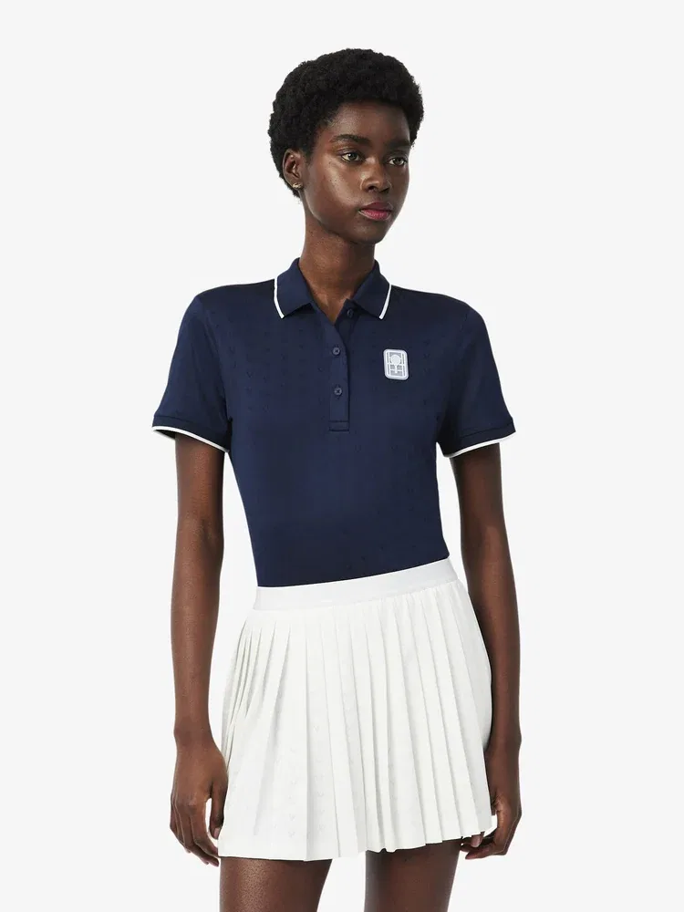 Футболка поло LACOSTE Tennis Heritage, V-образный вырез, Navy