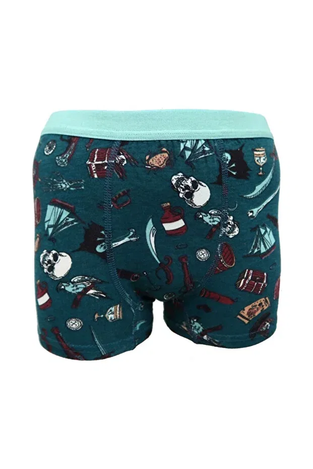 Детские боксеры для мальчиков с принтом Basics Alya Underwear, Green Printed (T14) — фото 3