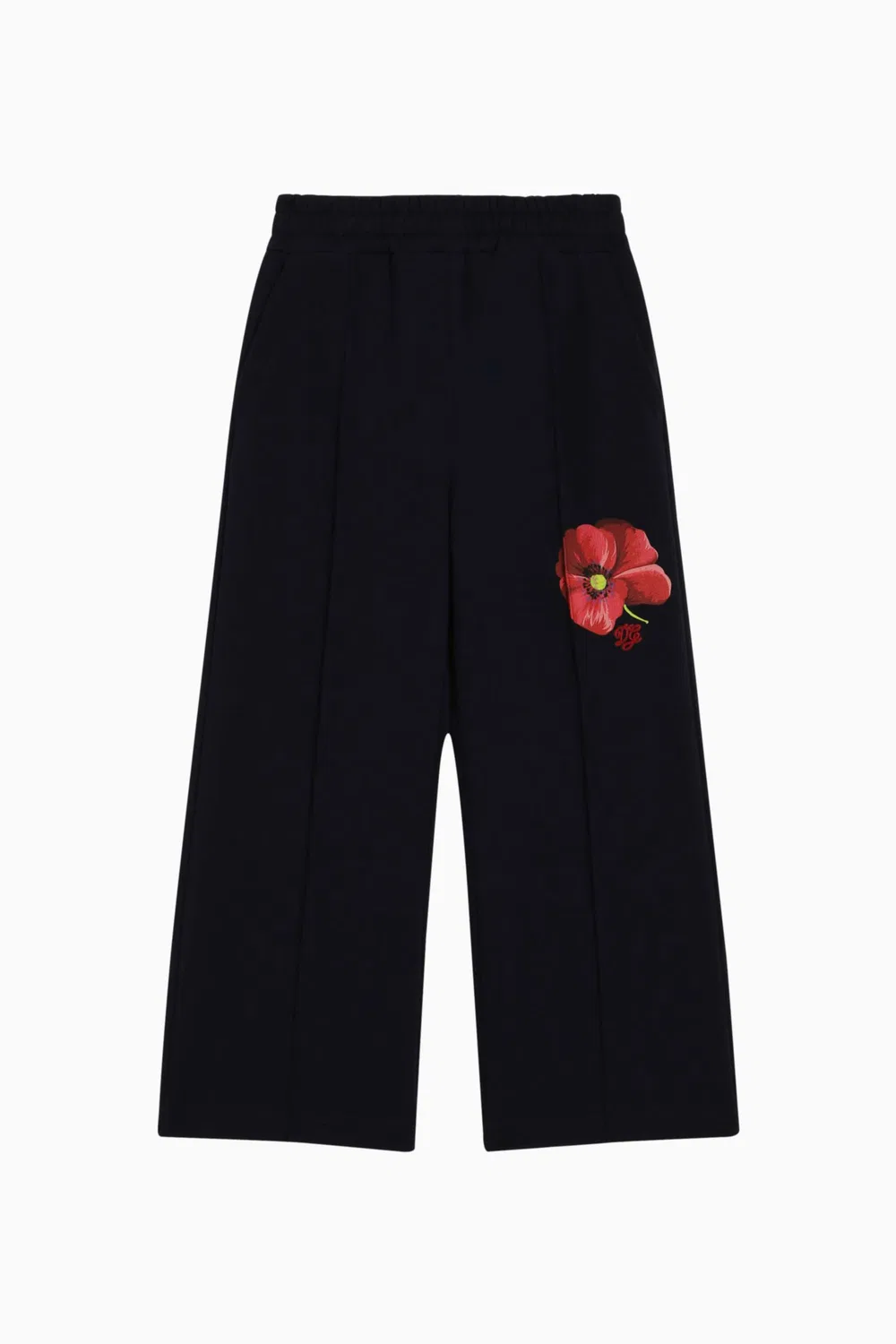 Брюки широкие с вышивкой Poppy из хлопка Dolce & Gabbana