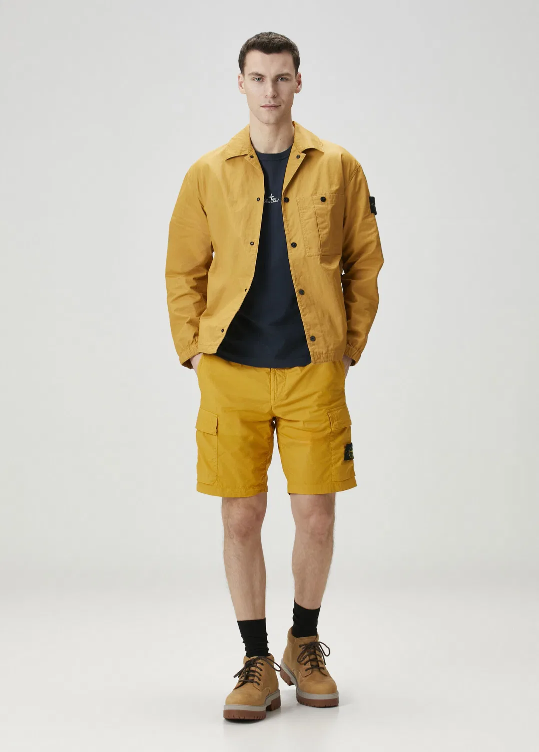 Спортивная рубашка Stone Island, желтая — фото 2