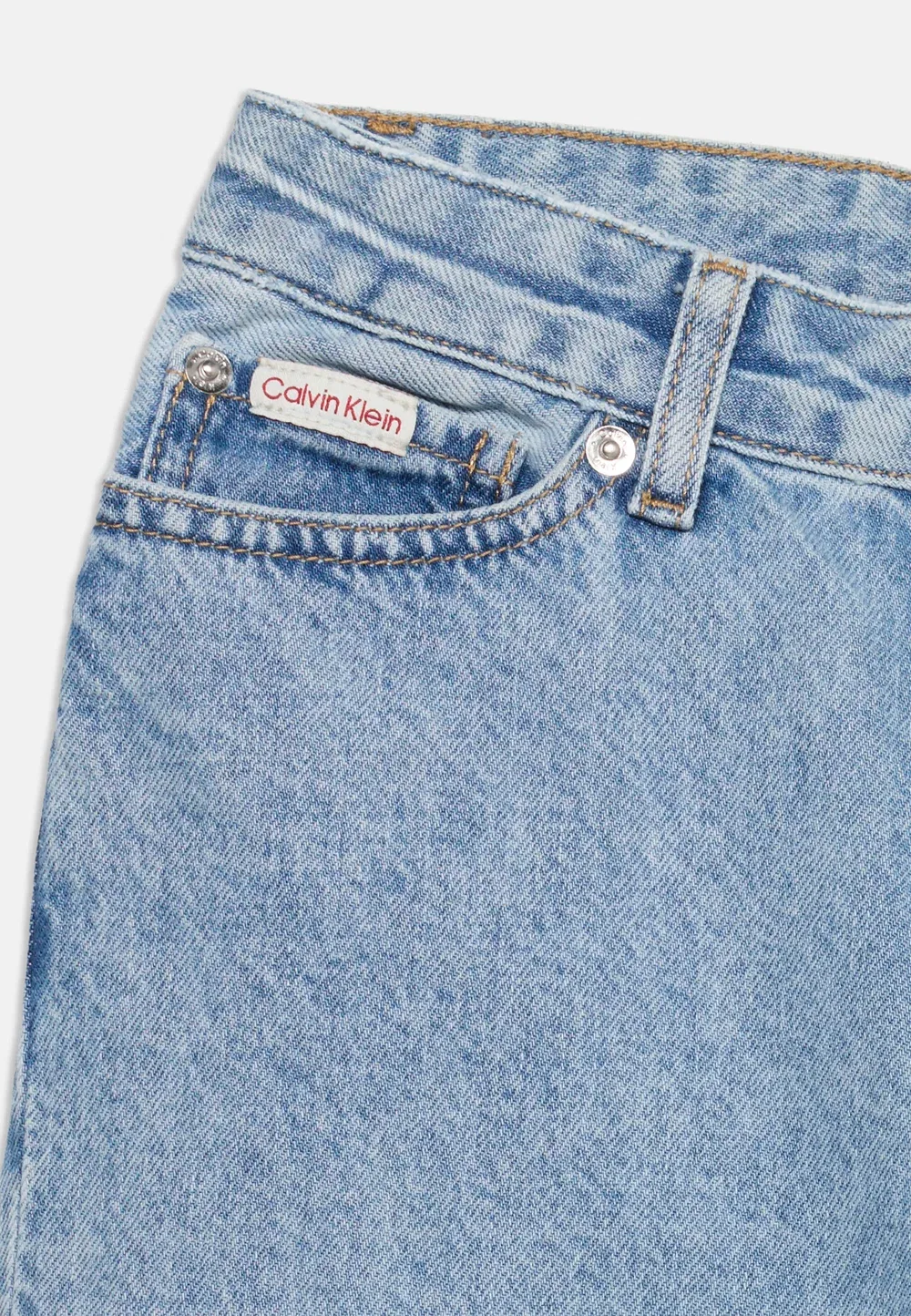 Джинсы прямого кроя с широкими штанинами Calvin Klein Jeans, Stone Mid Blue Wash — фото 4