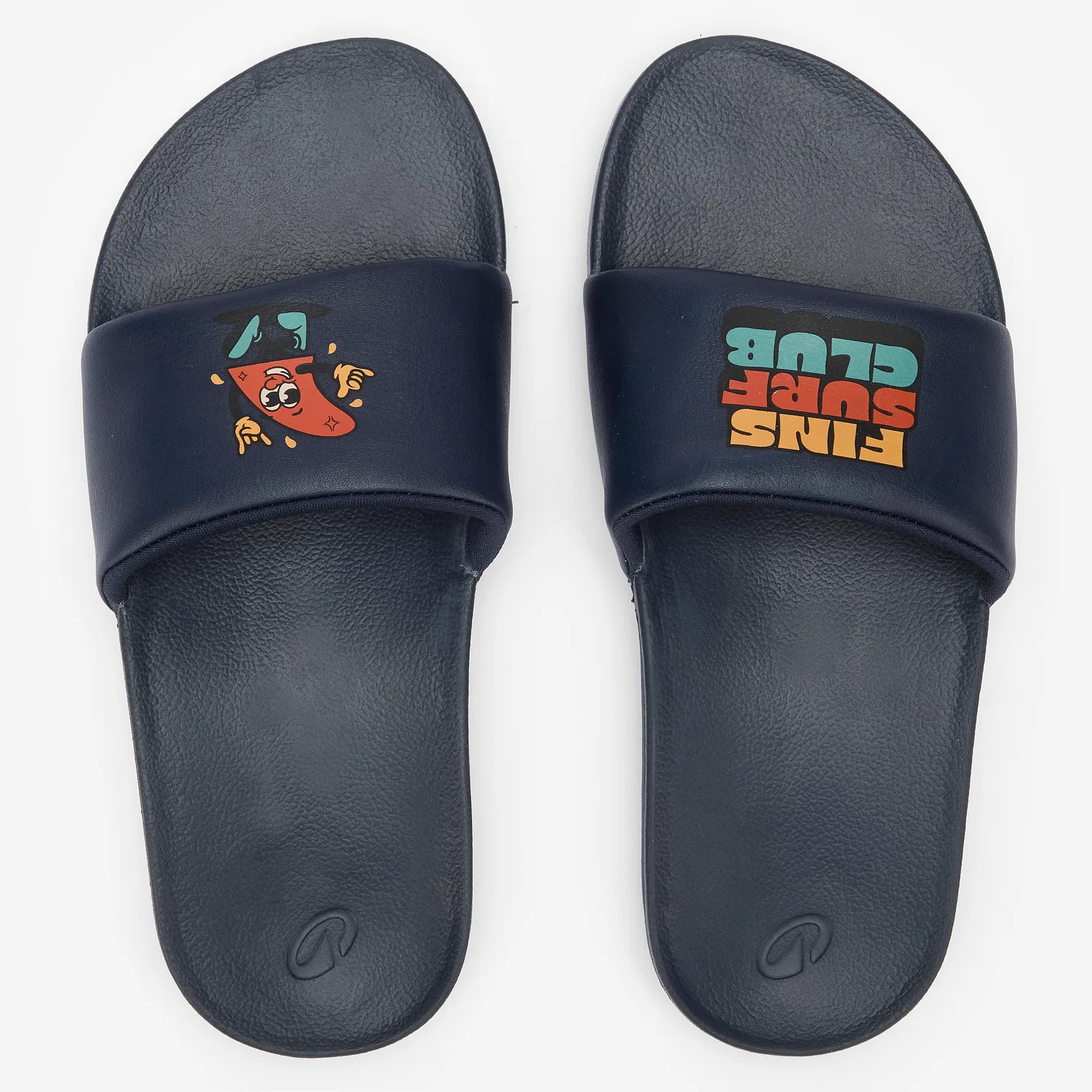 Детские шлепанцы с мягкой подошвой 550 Fins Decathlon, Rauchschwarz Kosmosblau Orangerot — фото 2