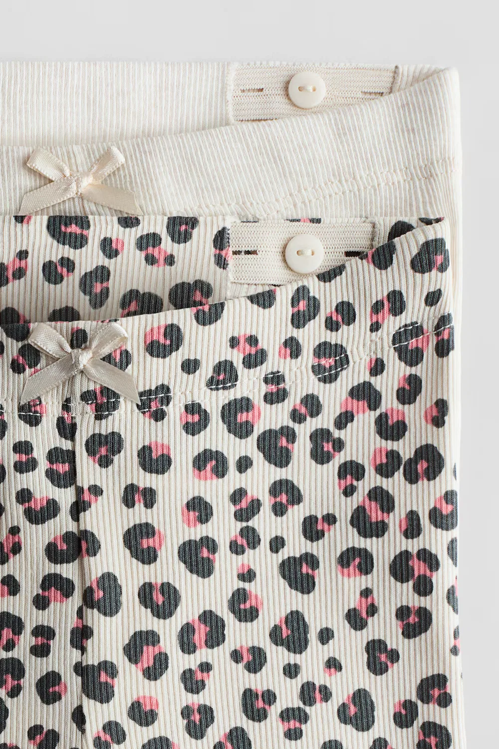 Комплект из 2 хлопковых леггинсов H&M, Hellbeige/Leopardenprint — фото 2