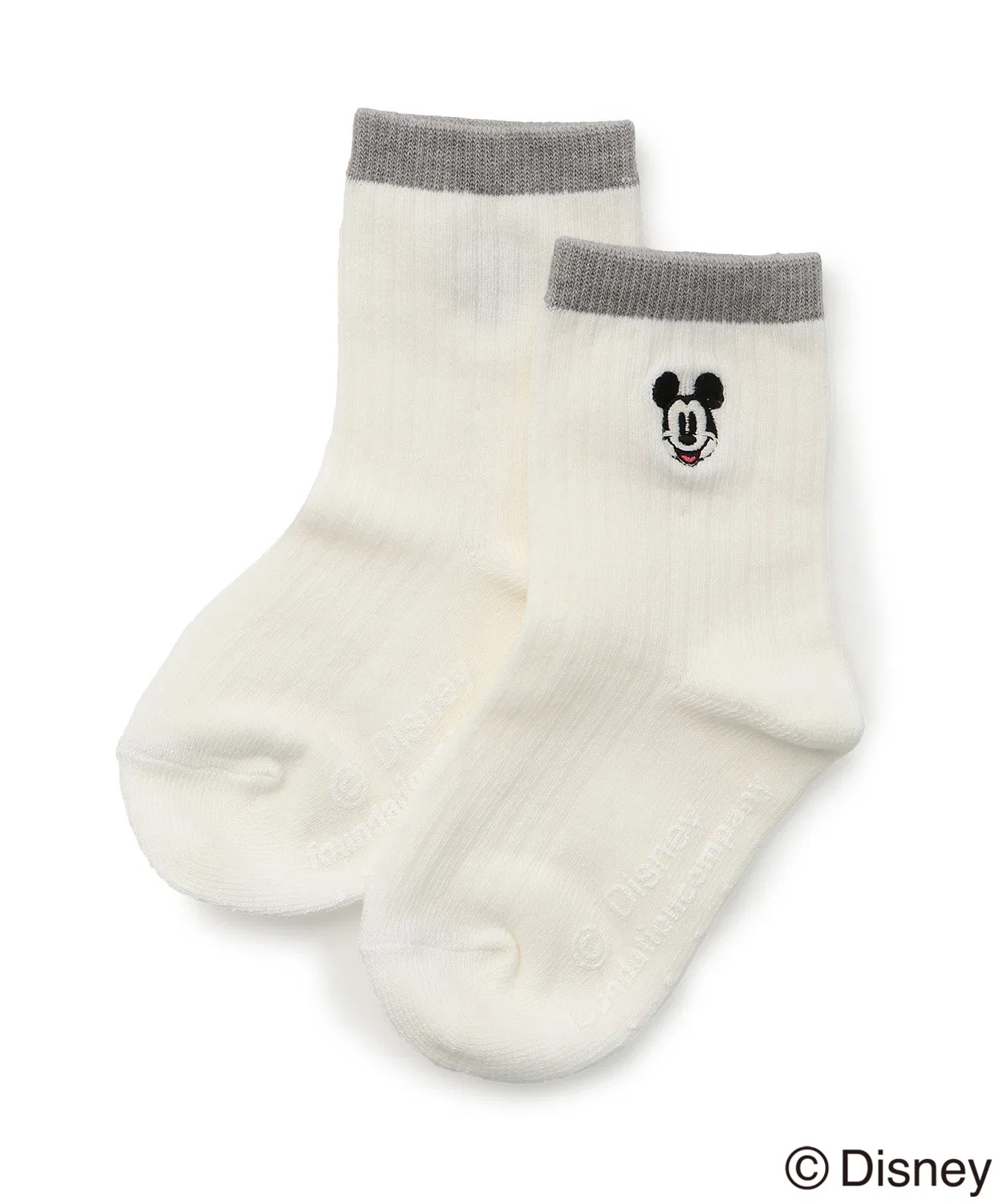 Детские носки с вышивкой Микки Мауса короткие petit main, Off White