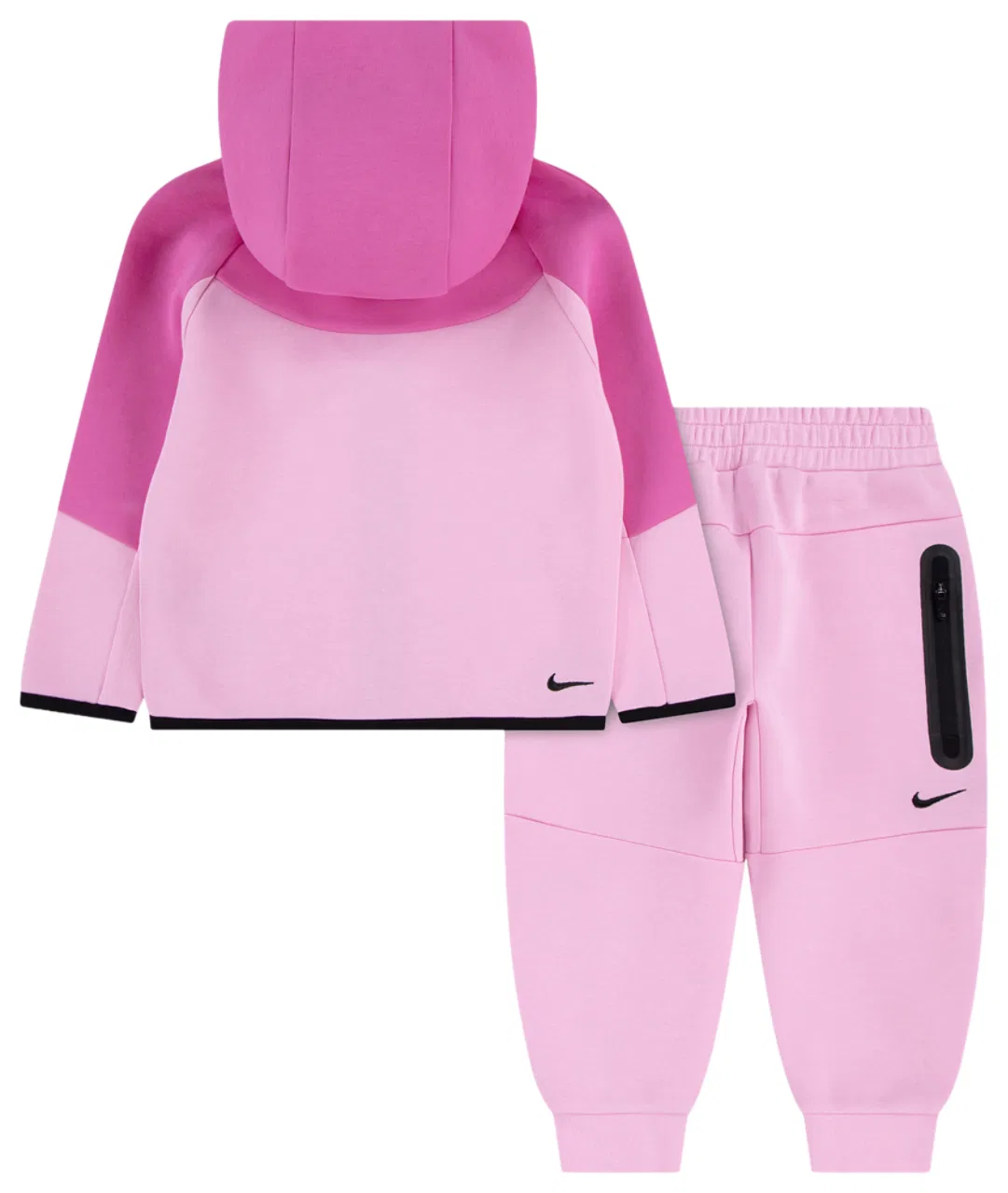 Детский комплект для девочек из двух предметов на молнии Tech Fleece Full-Zip Nike, Playful Pink/Pink Rise — фото 2