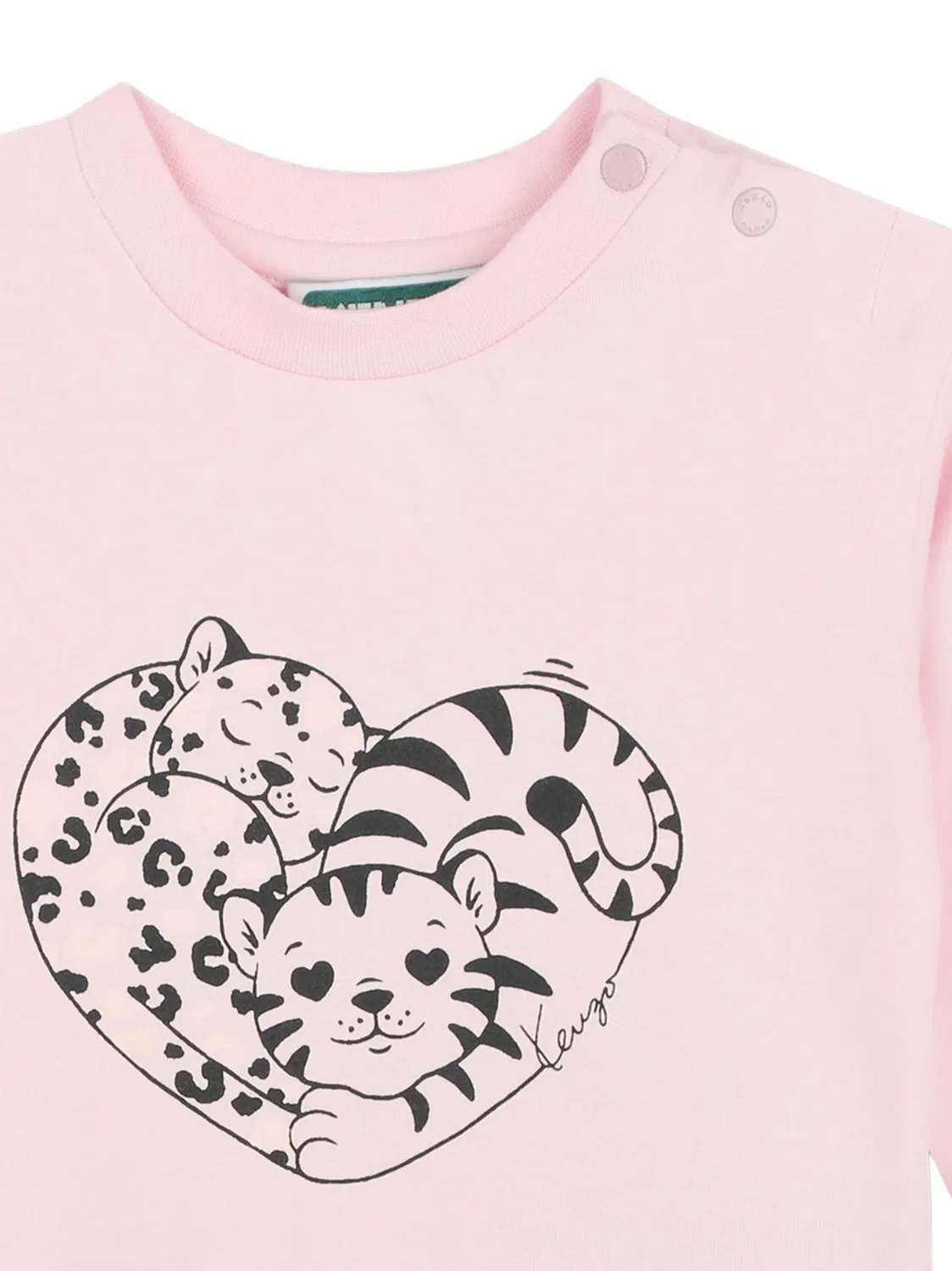 Футболка с длинными рукавами и графичным принтом Kenzo Kids, розовый — фото 3