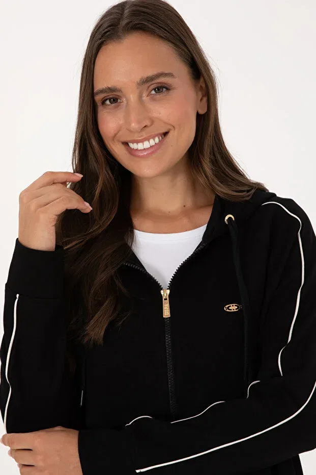 Женское худи на молнии с капюшоном U.S. Polo Assn., Black — фото 2