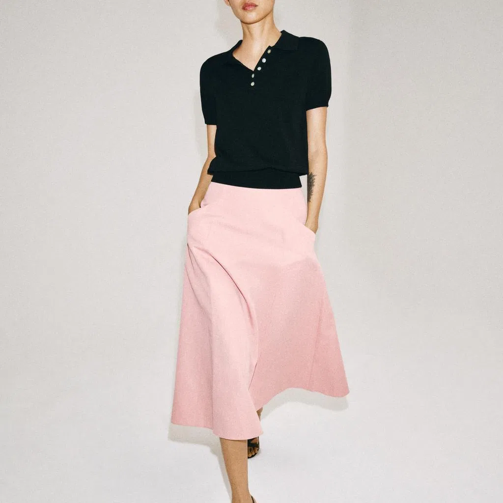 Женская длинная юбка без рукавов ZW Casual, ZARA, Pink — фото 4