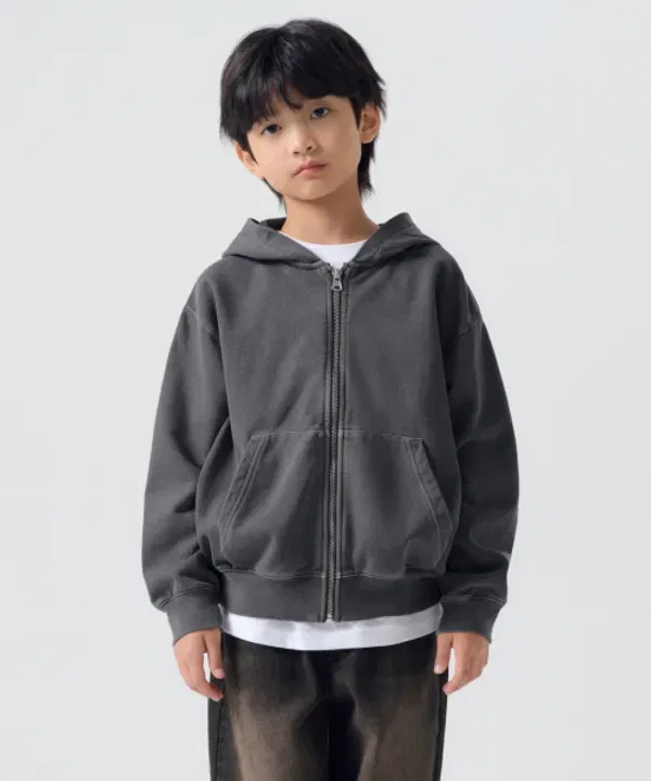 Худи оверсайз с капюшоном Musinsa Standard Kids, серый уголь