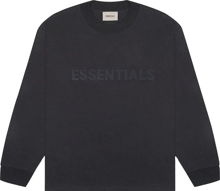 Футболка Fear of God Essentials Long Sleeve T-Shirt 'Black', черный — фото 2