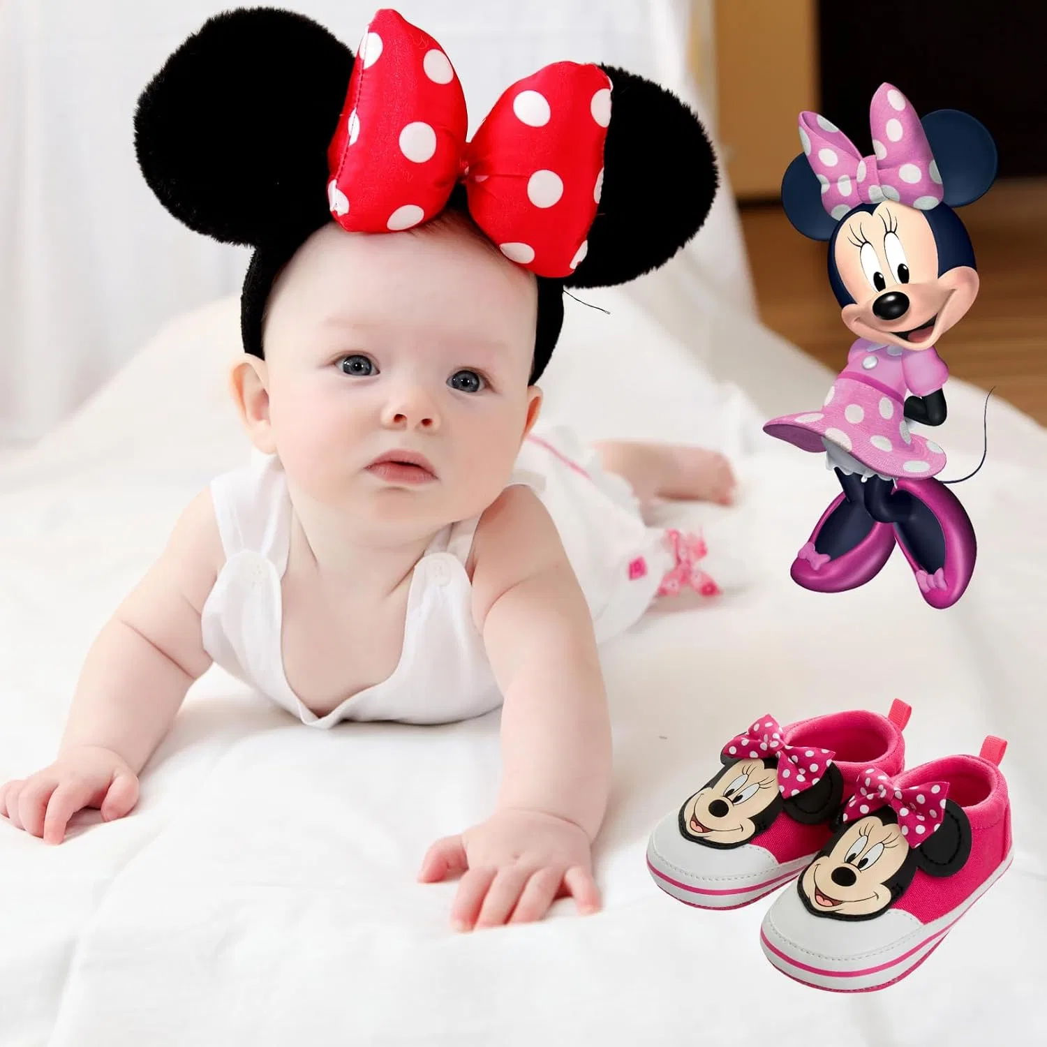 Детские кроссовки для девочек с принтом Minnie Mickey Josmo, Pink — фото 2