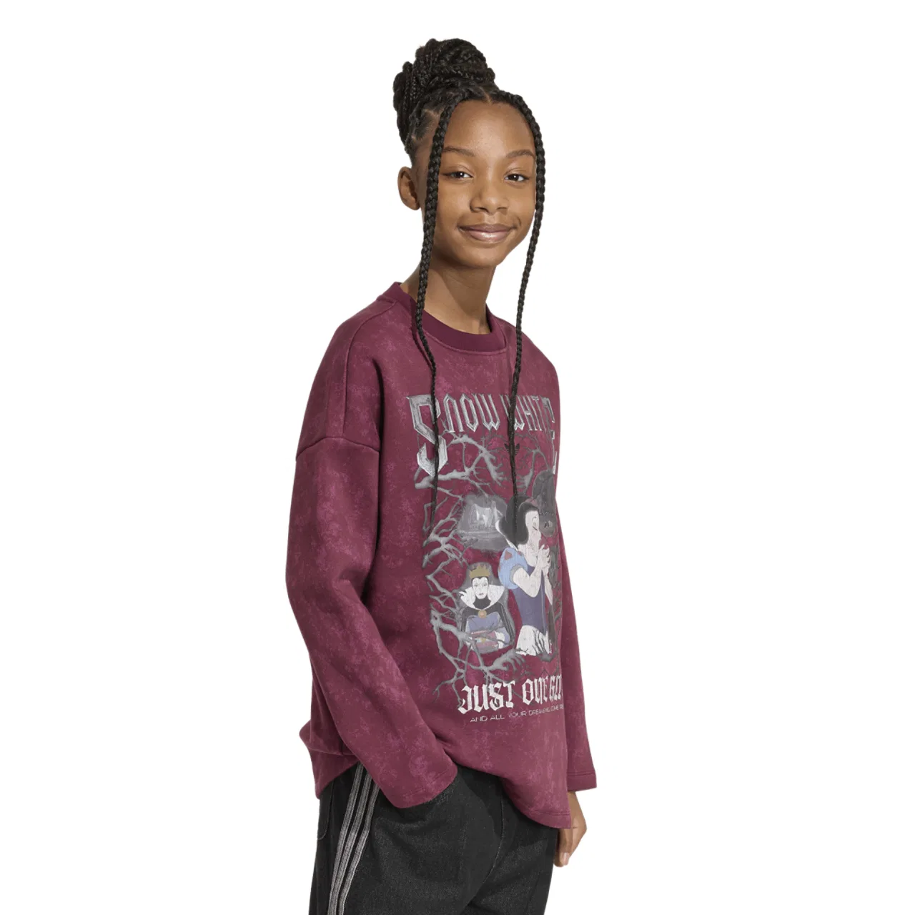 Детская футболка с длинным рукавом с принтом adidas Originals x Disney Villains OS Hockey LS Shirt, adidas, Maroon