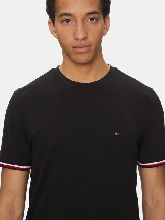 Футболка regular fit Global Stripe Tommy Hilfiger, черный — фото 4