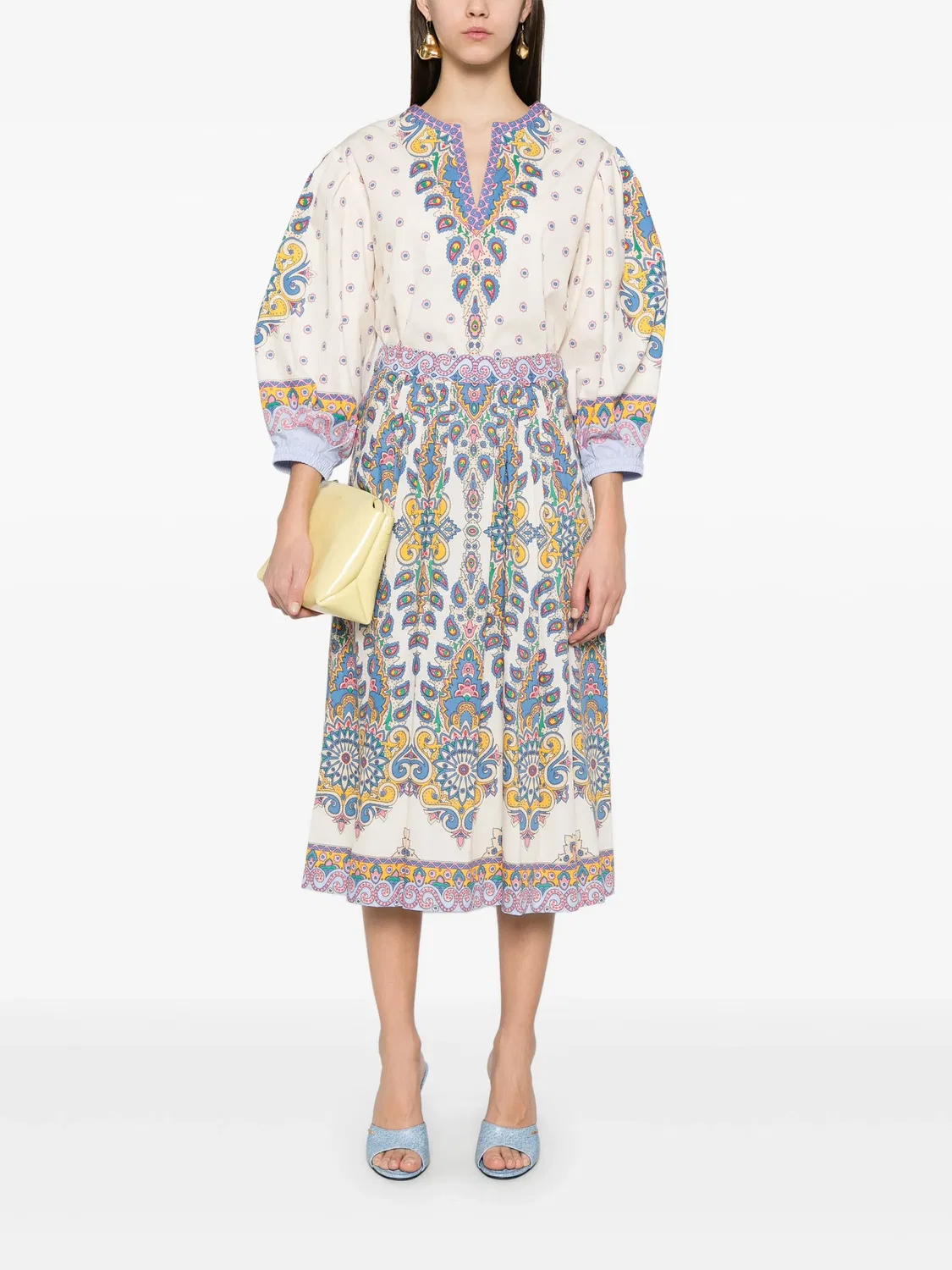 Миди-юбка в стиле пейсли ETRO, нейтральный — фото 2