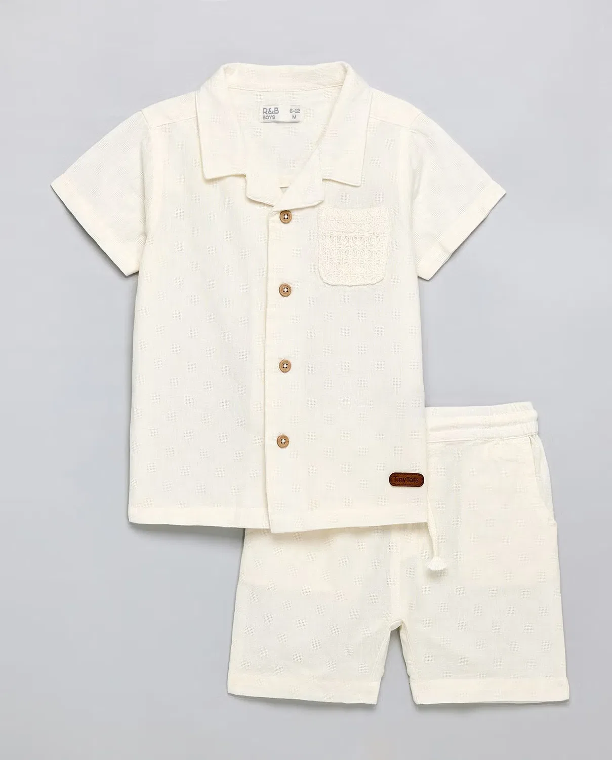 Комплект рубашка и шорты Textured shirt & shorts set R&B, кремовый