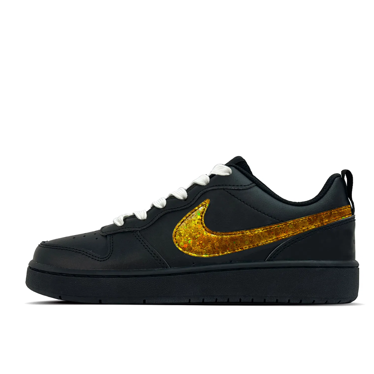 Детское скейтбординг-обувь с золотыми блестками, Court Borough, Nike