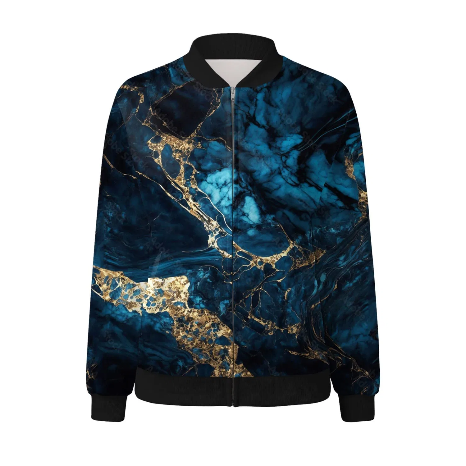 Женская куртка с цветочным принтом Casual Jackets for Women Everyday Jacket, dark blue — фото 2