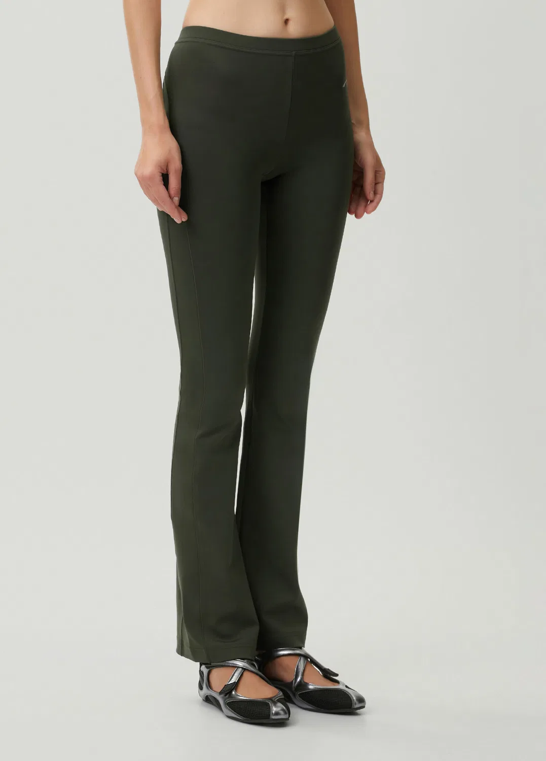 Леггинсы клеш Balenciaga, khaki — фото 3
