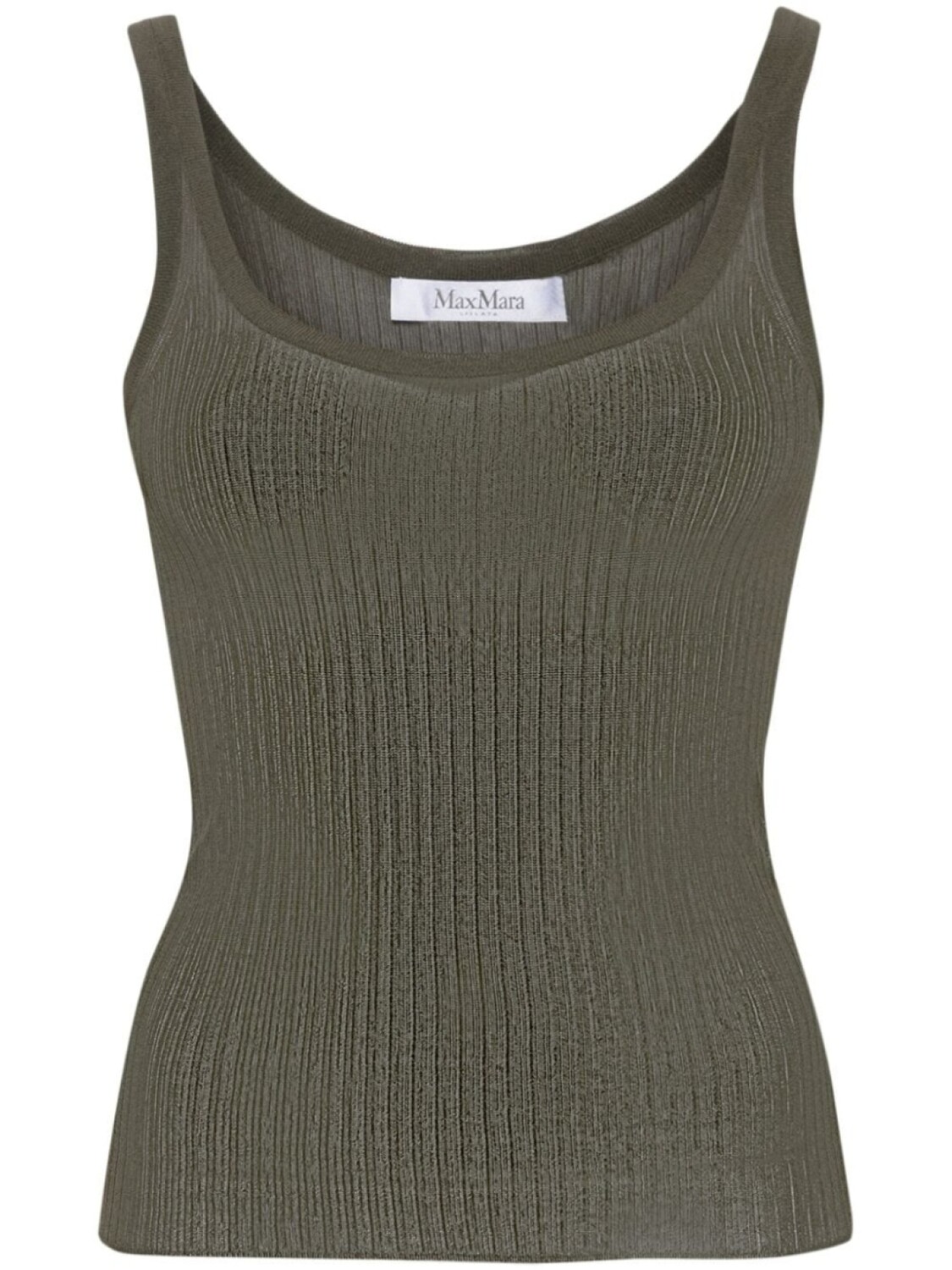 

Шелковый топ Bastia в рубчик Max Mara, зеленый
