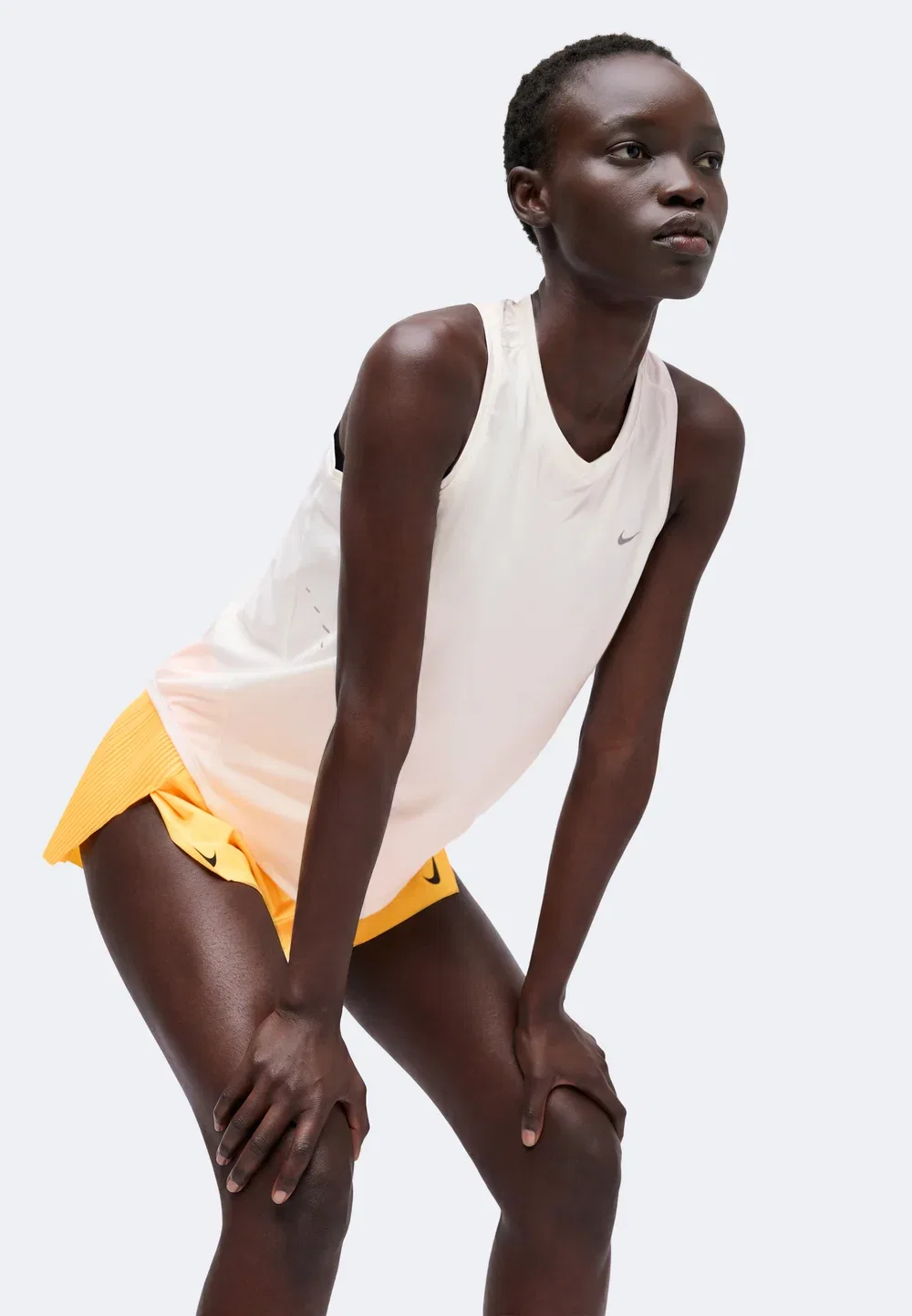W nk swift df tank stndrd - top Nike Performance, Sail — фото 4